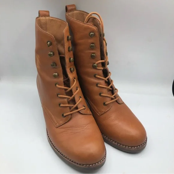Madewell Men\'s Tan Leather Lace-Up Combat Boots New! Madewell The Rayna Lace-Up Boot In Leather English  main image 3